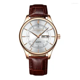 Wristwatches High Quality And Exquisite Waterproof Watch Fashionable PU Strap Quartz Couple Luminous Calendar