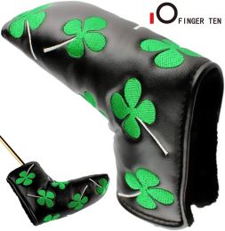 Aids Portable Deluxe Leather Golf Putter Cover Mallet Club Headcovers Sport White Green Cloves Fit All Brands Clubs Drop Shipping