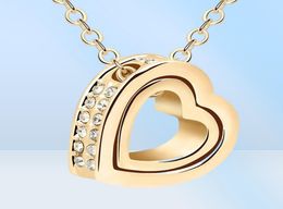 Pendant Necklaces Heart Necklace Women Silver 18K Gold Plated Designer Jewelry Crystal Pendants Jewellery Valentine039s Day A1122286