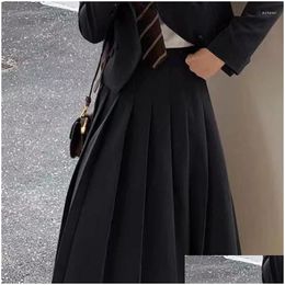 Two Piece Dress College Style Suit 2024 Spring Autumn Women Internet Celebrity Streetwear Japanese Jk Uniform Girls Skirts Set Jacket Dhmbr