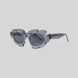 Sunglasses High Quality Vintage Acetate Flower For Women Brand Designer Summer Feminine Personality Eyes