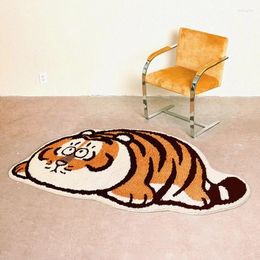 Carpets Cute Tiger Shaped Woven Area Rug 73x160cm Muti-fuction Children Room Bedside Carpet Decoration Hanging Tapestry Door Mat