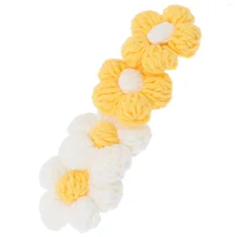 Storage Bottles 4 Pcs Brooch Jewelry Accessories Wedding Decorations Applique Crochet Flower Patch Cloth Hair Clip Accessory