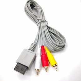 Cables 20Pcs 1.8m 3 RCA Cable For Nintendo Wii Controller Console Audio Video AV Cable Composite 480p Goldplated 3RCA For Will