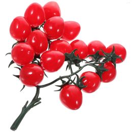 Party Decoration Simulated Cherry Tomatoes Lifelike Fake Decor Fruit Plant Pvc Adorn Home Ornament Kitchen Prop Child