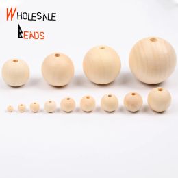 4-50mm Natural Wood Beads Round Spacer Wooden Pearl Lead-Free Balls Charms For Jewellery Making DIY Handmade Accessories1-1000pcs