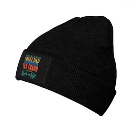 Berets Just A Proud Single Dad Who Commits Tax Fraud And Loves N' Roll Knitted Hat Women's Men's Beanie Hats Acrylic Warm Cap