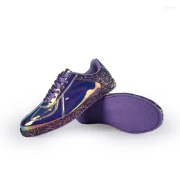 Casual Shoes Women's Glitter Tennis Sneakers Floral Dressy Sparkly Wedding Bridal Shiny Sequin Shoe Fashion Purple Flat