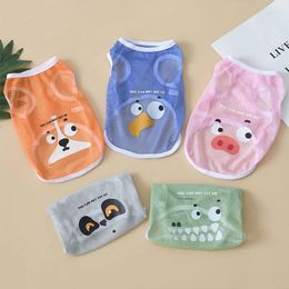 Dog Apparel Breathable Tank Top Cat Clothes Pet Vest Puppy Shirt Small Clothing Cute Cool Thin Cartoon Mesh
