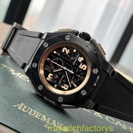 Crystal AP Wrist Watch Royal Oak Offshore 26378 Automatic Mechanical Ceramic Stallone Luxury Mens Watch