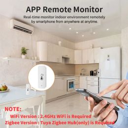 Tuya Zigbee/WiFi Temperature And Humidity Sensor Indoor Smart Home Smart Life Work With Alexa Google Assistant voice control