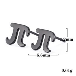 Kkjoy 4 Pairs Simple PI Earrings Math Jewellery Gifts Teachers Science Mathematics Symbol Black Gold Colour Art Earring