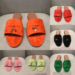 Loro Piano Designer Slippers Sandals Shoes Casual shoes Dress Shoes man Flat Heel classic loafers low top Luxury suede Designer shoe moccasin slip on career