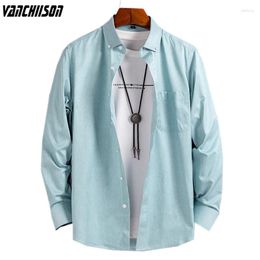 Men's Casual Shirts Men Shirt Pale Green For Summer Spring Long Sleeve Male Fashion Clothing Turndown Collar 00514