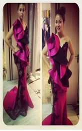 Elegant One Shoulder Mermaid Satin Applique Sequin Floor Length Evening Gowns Custom Made Celebrity Dresses7554980