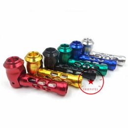 Latest Colorful Smoking Aluminium Alloy Glass Pipes Portable Dry Herb Tobacco Filter Screen Spoon Bowl Innovative Detachable Universe Pocket Cigarette Holder DHL