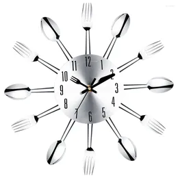 Clocks Accessories Stainless Steel Knife And Fork Spoon Kitchen Restaurant Wall Clock Home Decoration
