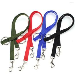 Dog Collars Walk Two Dogs With A Single Lead Double Leashes Coupler Twin Solid Colour Nylon Walking Leash