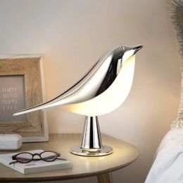 Creative Magpie Aroma LED Lamp Car Decorative Lamp Bedroom Bird Night Light Three Color Touch Charging Atmosphere Table Lights