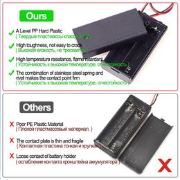 High quality DIY battery box 2 3 4 Slots AA AAA Batteries Container With Switch&Cover for 18650 AA Black Battery Storage Case