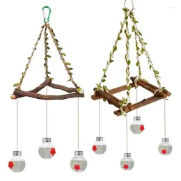 Other Bird Supplies Hummingbird Feeders For Outdoors Light Bulb Feeder With Wind Chimes Leak-Proof Food Container