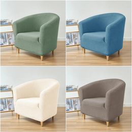 Chair Covers Jacquard Elastic Tub Cover Solid Colour Club Sofa Stretch Spandex Single Armchair Slipcovers For Living Room