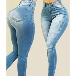 Women's Jeans Slim Skinny Denim Pants Pockets Streetwear Trend High Waist Pencil Women Sexy Stretch Shaping Trousers