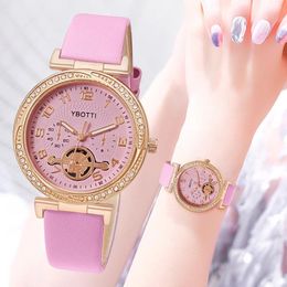 Wristwatches High Quality Women's Watch Pu Leather Wristwatch Quartz Watches For Women Clock Ladies Gift Montre Femme