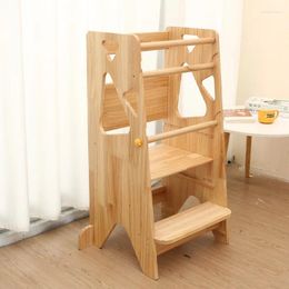 Kitchen Storage Montessori Children's Climbing Bench With Anti-slip Protection American Adjustable Height Learning Tower