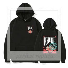 rhude hoodie Men's Hoodies Sweatshirts Outstanding Designer Rhude American Fashion Brand Card Crown Printed Hoodie Women's Couple Casual Loose Luxurious Wa 834