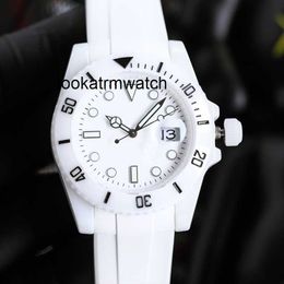 Mens watch RLX Factory Clean Designer Ceramic Watches Case Watch Mens Luxury Automatic Whitre Watches 41mm Rubber Strap Swimming Wristwatches Sapphire