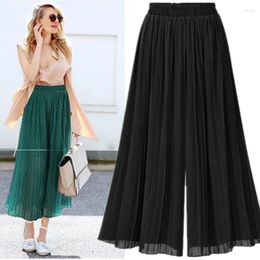 Skirts Fashion Mesh Chiffon For Women Long Solid Colour Folding Big Swing Skirt Dresses Clothing