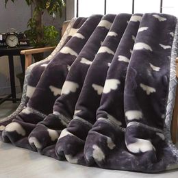 Blankets 2024 Soft Thick Warm Fleece Blanket Winter Bedroom Quilts Sofa Nap Bedding Comforter Mechanical Wash Raschel