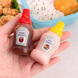 Storage Bottles 2pcs/set 25ML Mini Tomato Ketchup Bottle Portable Small Sauce Container Salad Dressing Pantry S For Bento Box