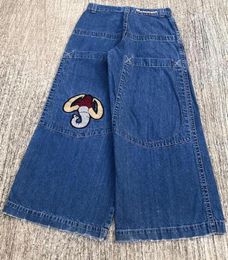 Women's Jeans JNCO Loose Animal Pattern Embroidery Men And Women Hip Hop Fashion Streetwear Retro High Waisted Wide Leg Pants