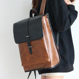 Backpack 2024 Men Backpacks Vintage High Quality Leather Male Korean Student Boy Business Laptop School Computer Bag