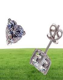 YHAMNI New Fashion Beautiful 925 Sterling Silver Shiny CZ Heart Diamond Earring Stud Earrings for Women Whole BKE0054995611