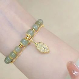 Bangles Gold and Jade Bracelet Natural Gems Valentine's Day Gift (Female)