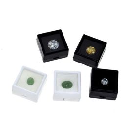 White Black Square Gemstone Display Box Soft Sponge Cushion Gift Box Loose Diamond Jewelry Box Plastic Storage ZZ