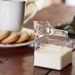 Wine Glasses Creative 300ML Half Pint Milk Fashion Design Style Mini Creamer Jug Glass Mug Cow Udder Cup Square Beverage Bottle