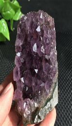 3501200g Natural amethyst cluster quartz crystal geode specimen healing T2001178351106