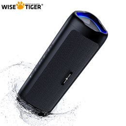 Speakers WISE TIGER Portable Triangular Bluetooth Speaker 10W Stereo Sound wireless BT5.3 24Hour Play time RGB light AUXin Typec charge