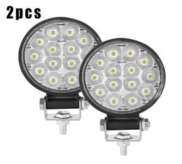 1pc2pcs4pcs 9V30V 160W 3 Inches Round Car Truck OffRoad 16 Bead LED Work Light Spotlight Fog Lamp 16000LM 6000K Work Light3764963