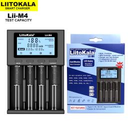LiitoKala Lii-M4 18650 Charger LCD Display Universal Smart Charger Test Capacity 26650 18650 21700 AA AAA Battery 4slot 5V 2A