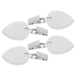 Table Cloth 4 Pcs Drop Shape Marble Pendant Delicate Weights Tablecloth Reusable Outdoor Clip Decorative White
