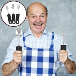 Dinnerware Sets 3 Pcs Bendable Cutlery Weighted Utensils Elderly Appliance Adults The Tableware Rubber Adaptive Disabled Toddler