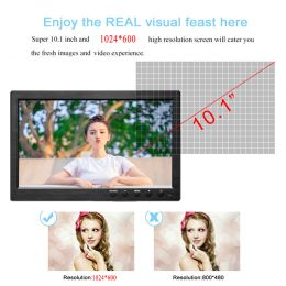 LeeKooLuu 10.1" HD 1024*600 LCD monitor Car monitor MP5 player Home security monitor PC/TV Display VGA/BNC/USB/AV input