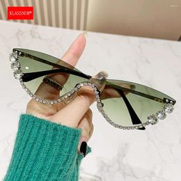 Sunglasses KLASSNUM Women Luxury Rhinestone In Cat Eye Frame Sun Glasses Trendy Colour Shades 2024 Outdoor Eyewear Y2k Access