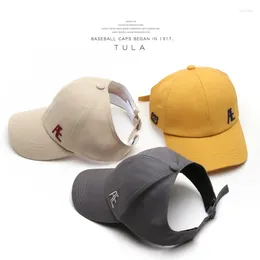 Ball Caps Spring Summer Female Empty Top Baseball Cap Casual Sunscreen Hat Breathable Big Brim Travel Beach Snapback Bone