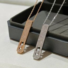 Chains Pure 925 Sterling Silver Jewellery Lady Rectangular Tag Shiny Necklace Everyday Accessory Birthday Gift